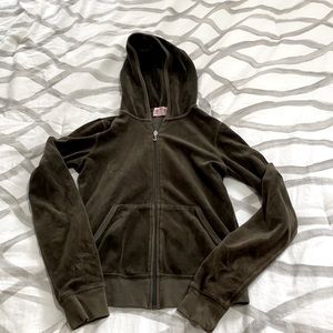 Olive juicy couture velour hoodie